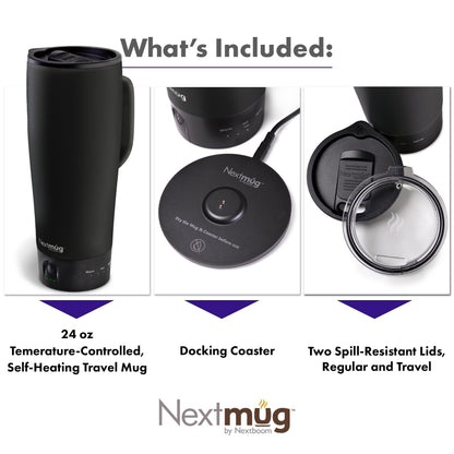 Nextmug Ultra - Temperature-Controlled, Self-Heating Travel Mug (Black - 24 oz.)