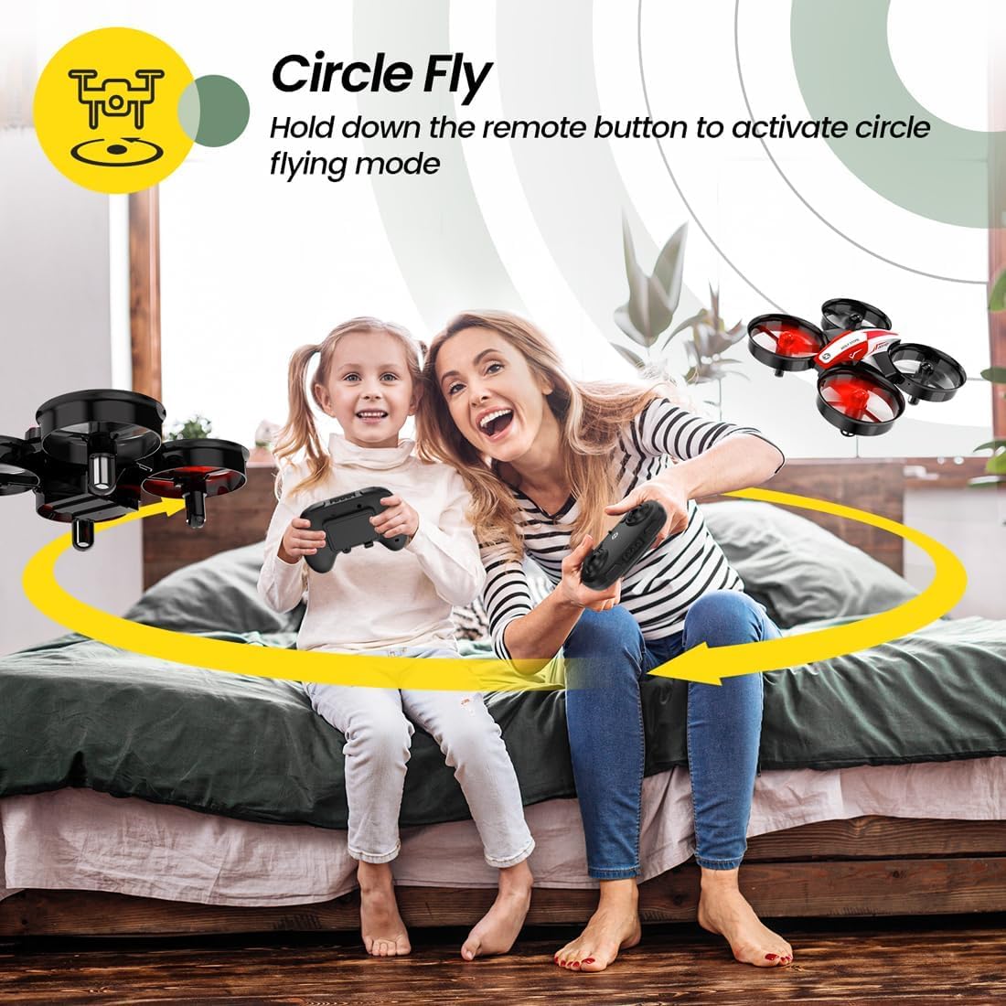 Holy Stone HS210 Kids Mini Drone for Beginners Adults, Indoor Outdoor RC Toy Quadcopter Plane for Boys Girls with Auto Hover, 3D Flip, 3 Batteries & Headless Mode, Great Toddler Gift, Red