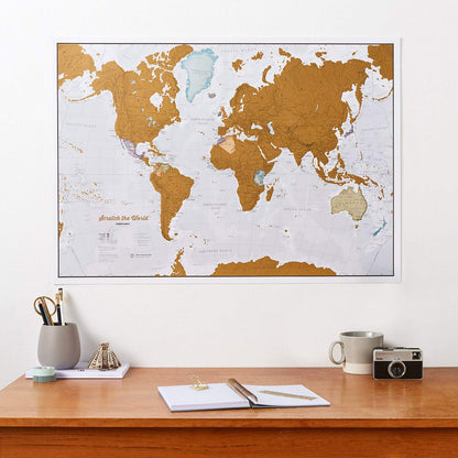 Scratch The World® Travel Map - Scratch Off World Map Poster with Gift Tube - X-Large - 84 x 59 cm - Maps International - 50 Years + of Map Making