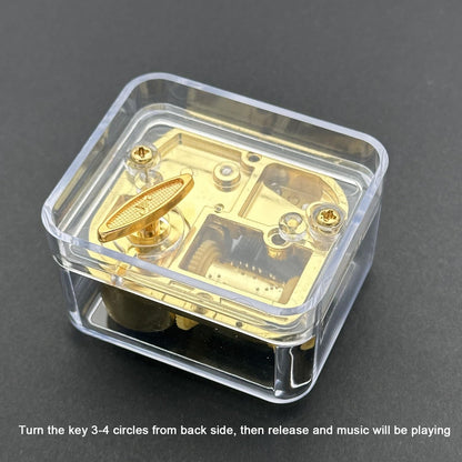 Pursuestar Greensleeves Wind Up Music Box, Clear Gold Musical Box for Mom/Dad/Daughter/Son - Unique Best Gifts for Birthday Christmas Wedding Mother's Day