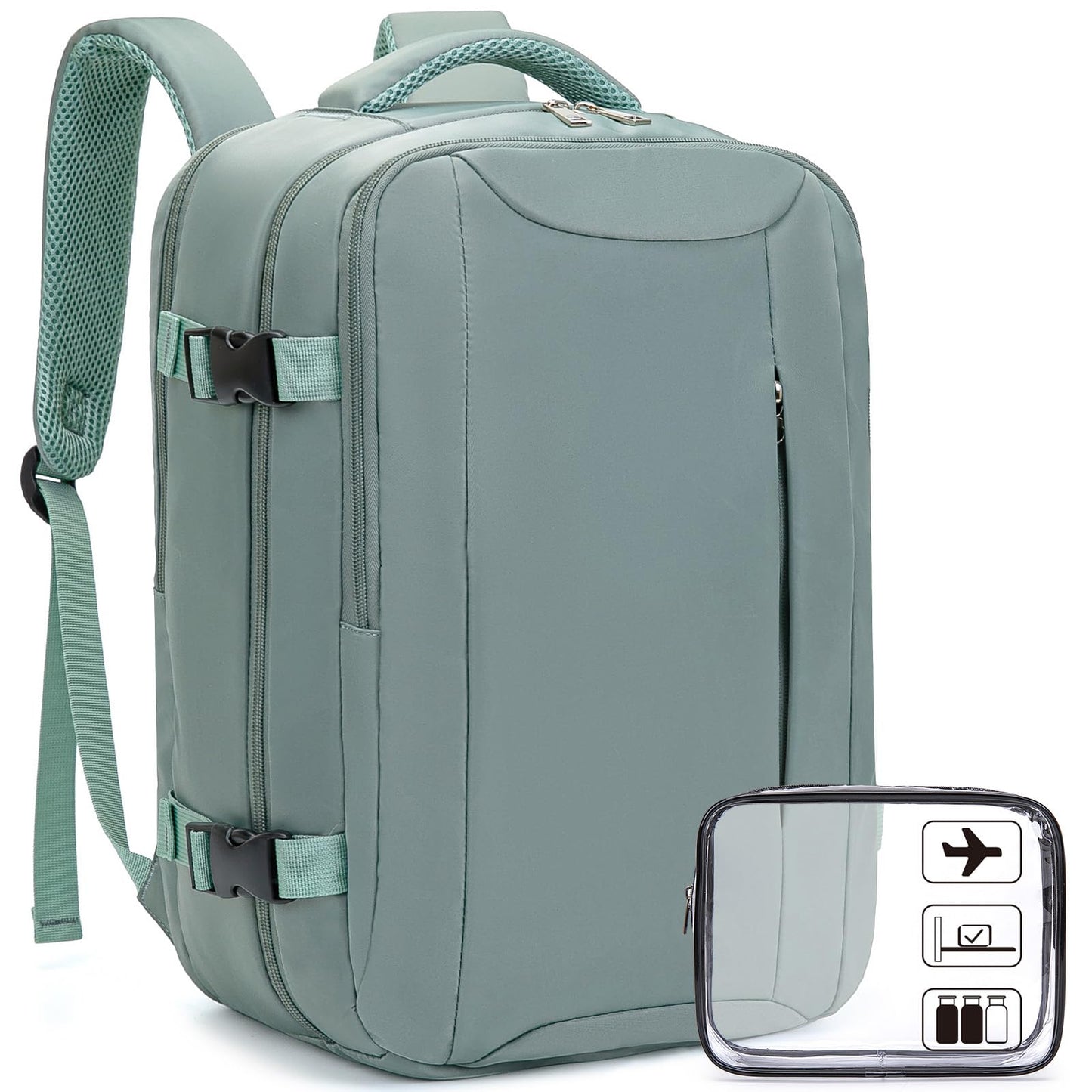 Xkdoai for Ryanair Cabin Bags 40x20x25, Travel Backpack with TSA Approved Clear Bag, Travel Bag Underseat Carry-ons Hand Luggage Bag for Travelling Casual Daypack for Ryan Air Plane