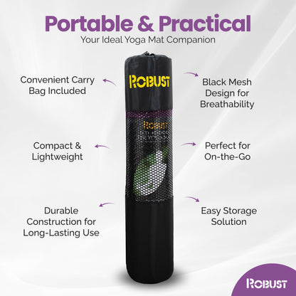 Robust Non-Slip Yoga Mat with Strap, 1/4" Thick TPE Eco-Friendly Workout Mat for Yoga with Position Lines and Texture Surface, Gym Mat for Women, Men, Pilates and Exercises Anti-Tear Sweat-Proof Exercise Mat