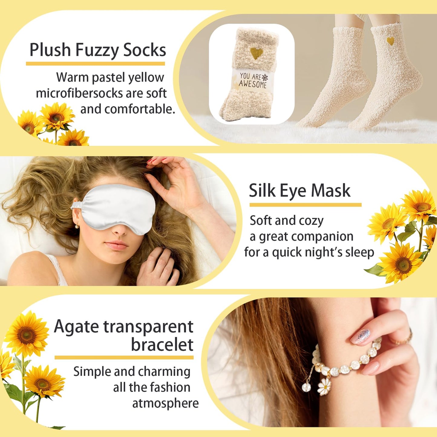 Gift Baskets for Women, Sending Sunshine Sunflower Care Package for Women, Thank You, Get Well, Sympathy Inspirational Friendship Christmas Gifts for Mom Her Sister Friends Wife, Self Care Spa Basket