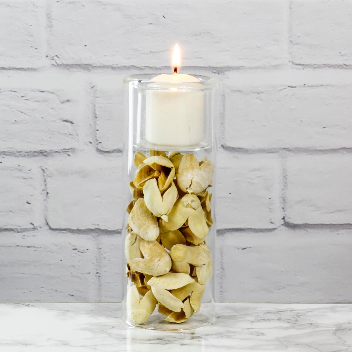 CYS EXCEL Clear Glass Tealight Candle Holders Bud Vases (Pack of 6) Hurricane Candle Holders Home Décor Wedding Candle Centerpiece Cylinder Vases
