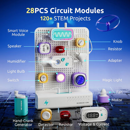 Science Can STEM Toys for Ages 8-13, Circuit Board with Smart Voice Control, Electronics Exploration Kit 120+ Circuit Projects, Educational Stem Kits for Kids Age 8-10