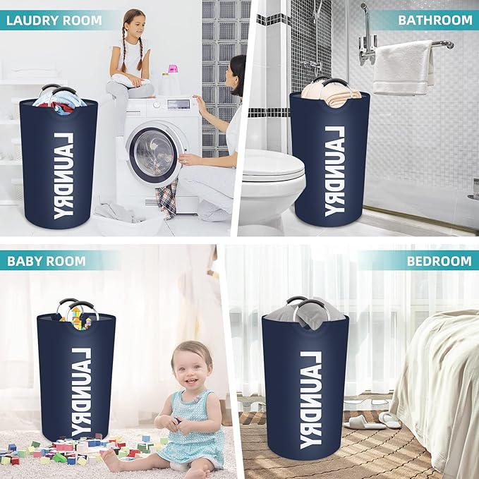 StorageRight 90L Large Laundry Basket, Laundry Hamper, Dirty Clothes Hamper
