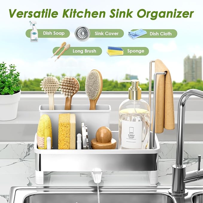 Ewaiira Stainless Steel Sink Caddy, Sponge Holder