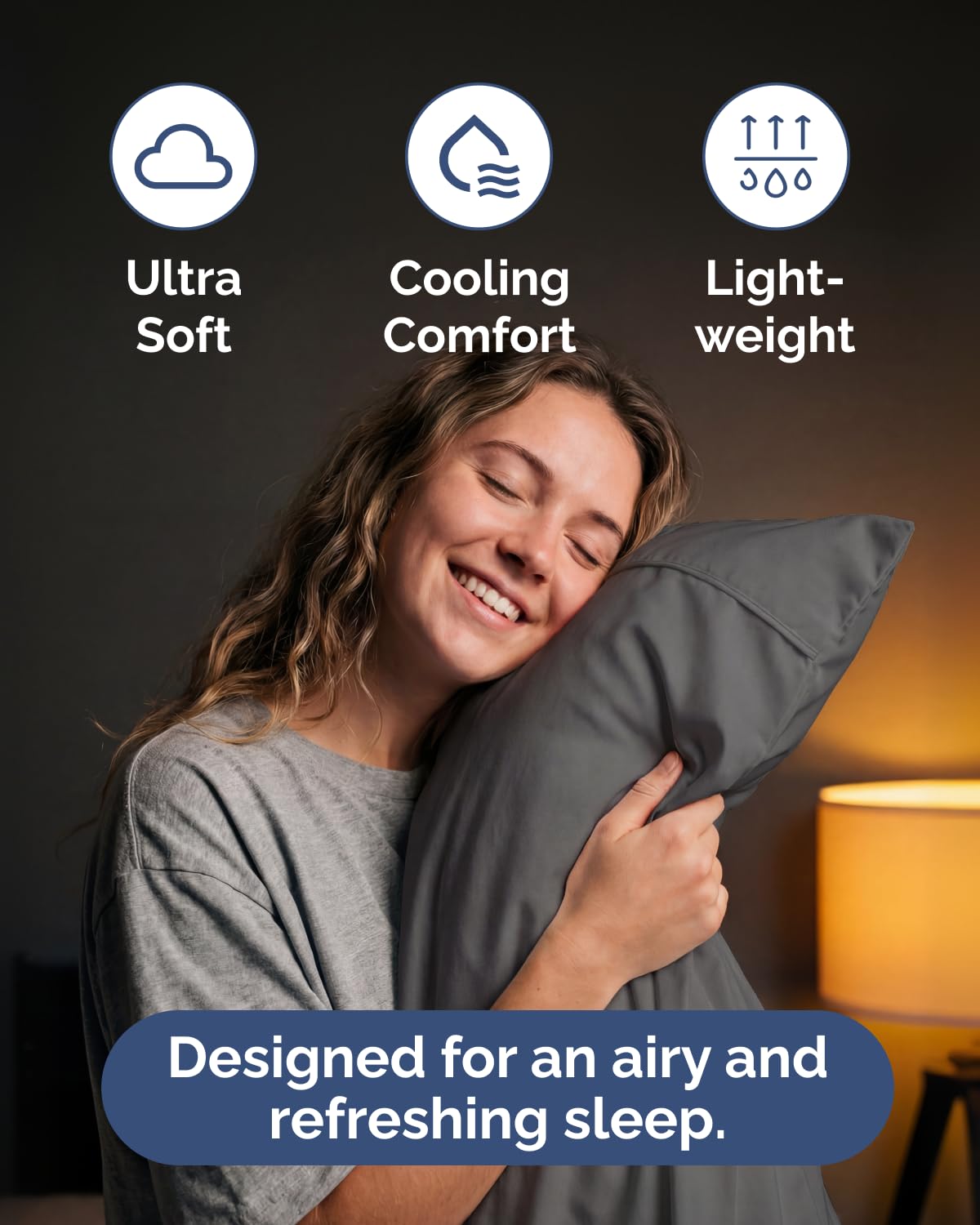 Lightweight 4 Piece Bed Sheet Set Full Size - Cooling Sheets for Hot Sleepers - Soft Breathable Bedding Set w/ 8-16 Inch Deep Pockets - 1 Flat, 1 Fitted & 2 Pillowcases - Wrinkle Resistant - Dark Grey