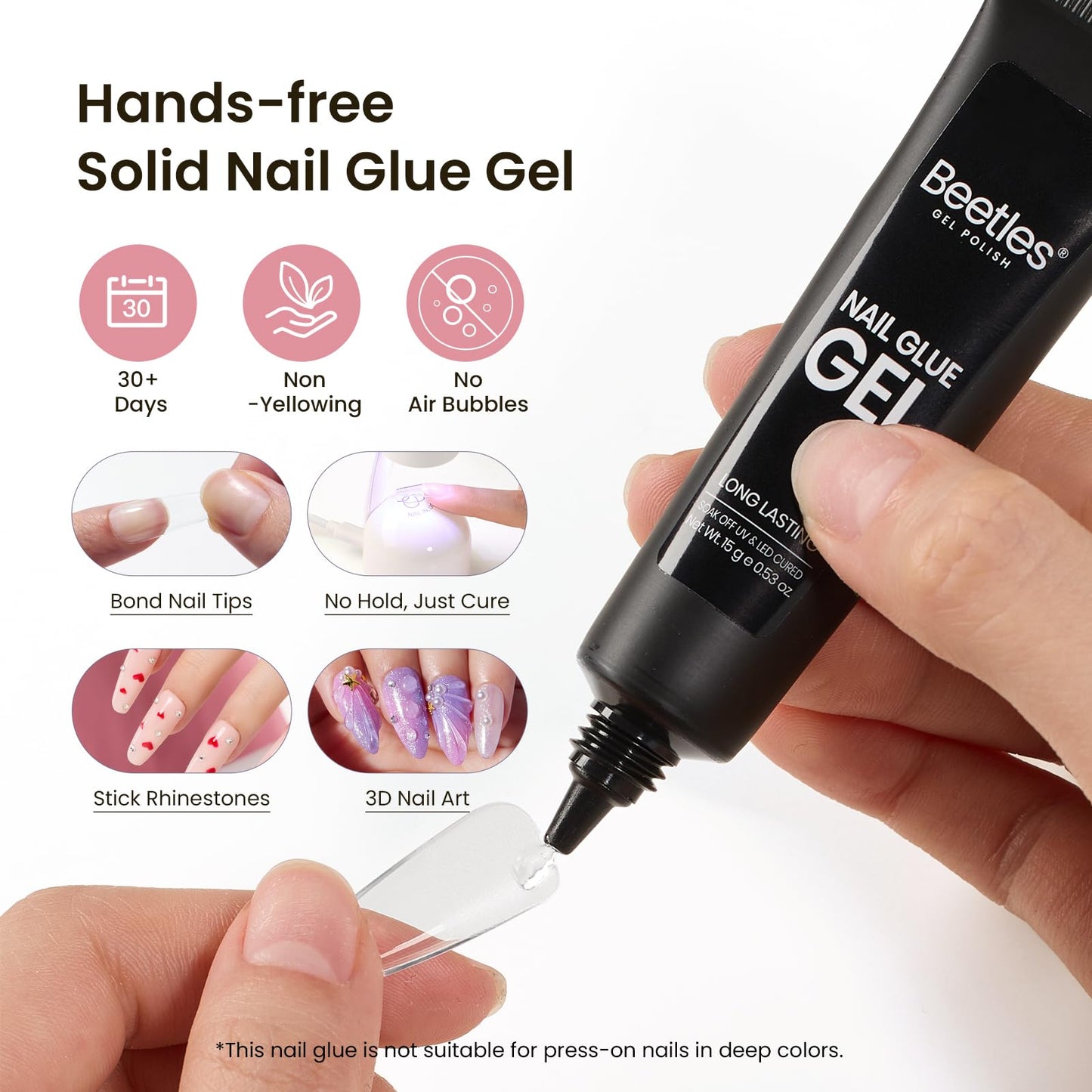 Beetles Gel Nail Extension Kit Almond Shape, Easy 9 in 1 Glue Uv Led Set Etch X Nail Tips Short Almond Half Matte Tips, Gift for Women & Girls, 504 pcs