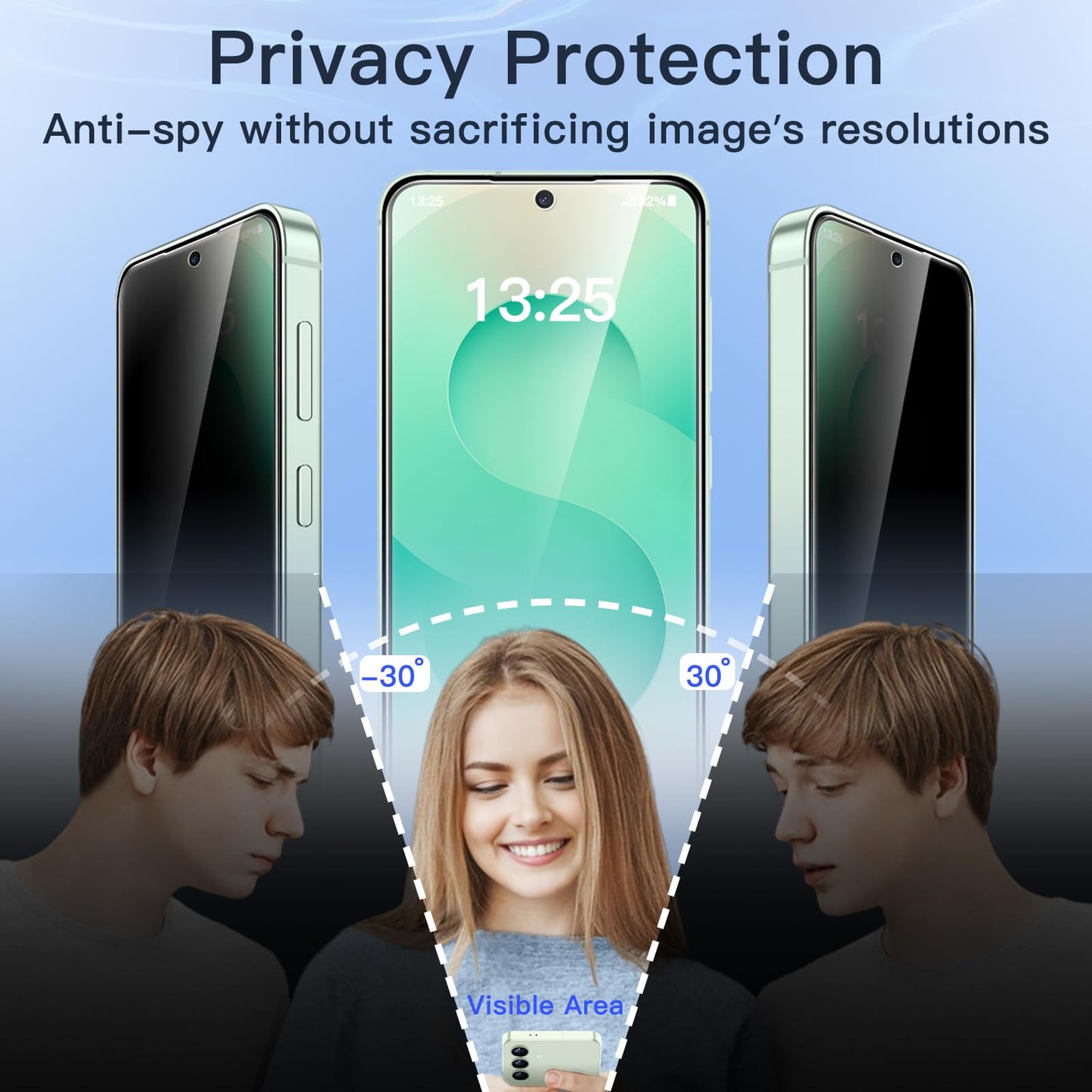 JETech Privacy Screen Protector for Samsung Galaxy S23 5G 6.1-Inch with Camera Lens Protector, Anti-Spy Tempered Glass Film, Fingerprint ID Compatible, 2-Pack Each