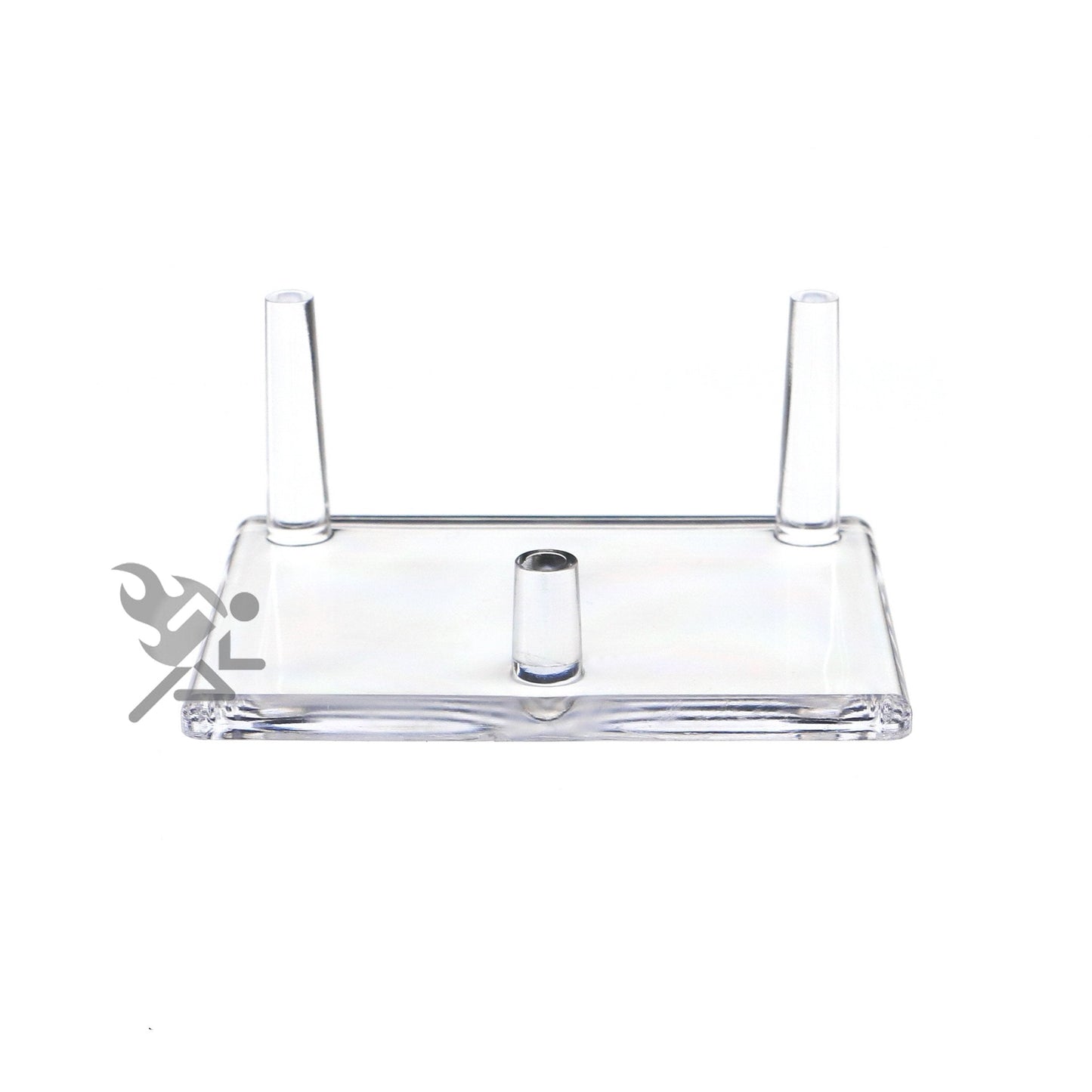 OnFireGuy 3.4" Three-Peg Acrylic Display Stand for Fossils, Minerals, Rocks, and Geodes, 1 Pack
