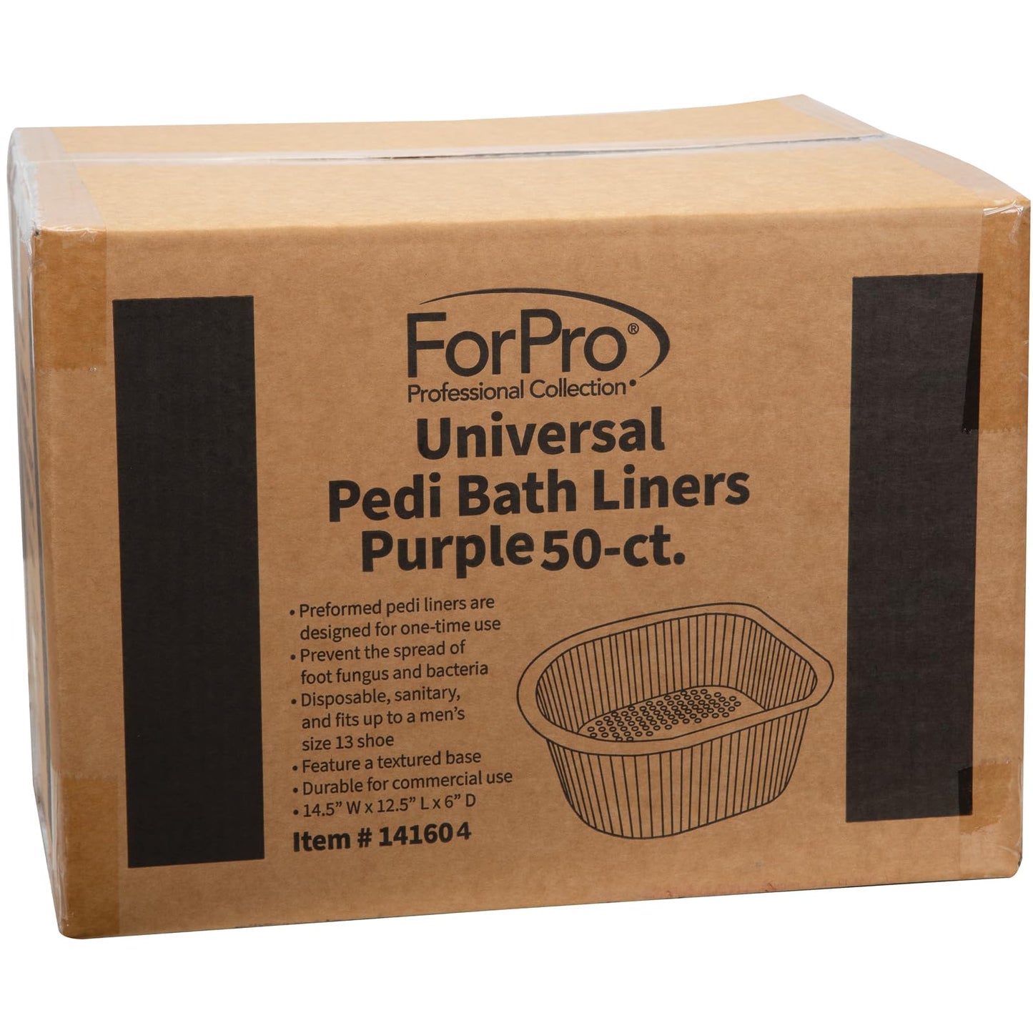 ForPro Professional Collection Universal Pedi Bath Liners - 50% THICKER - Fit Footsie Bath, Disposable Pedicure Foot Tub Liners for Foot Spa Basins & Foot Bath Soaks, Clear, 100-Count