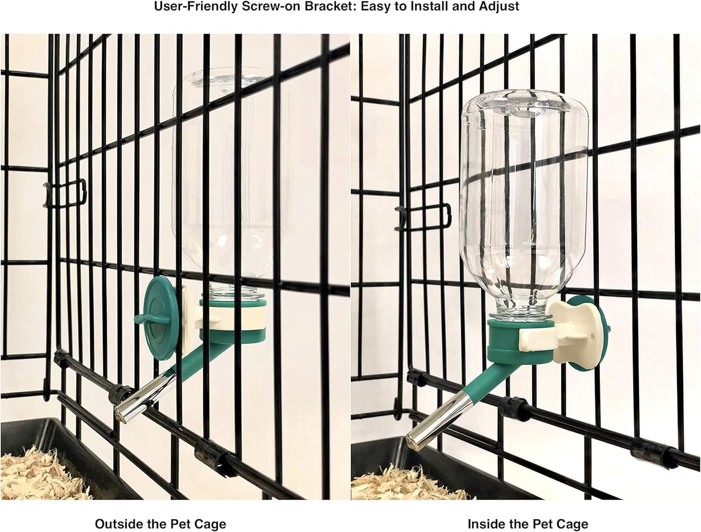 Choco Nose Patented No-Drip Water Bottle/Feeder for Guinea Pigs/Hamsters/Bunnies/Ferrets/Other Small Pets, Critters and Animals -For Cages, Crates or Wall Mount. 300ML. Nozzle 10mm, Green (C128)