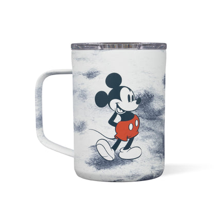 Corkcicle Classic Coffee Mug - Triple Insulated Stainless Steel for Travel - Shatter-Proof Lid - Keeps Drink Hot Over 3 Hours - Holiday Mug Gift - Great for Gifting Warmth - 16 oz - Mickey Tie Dye