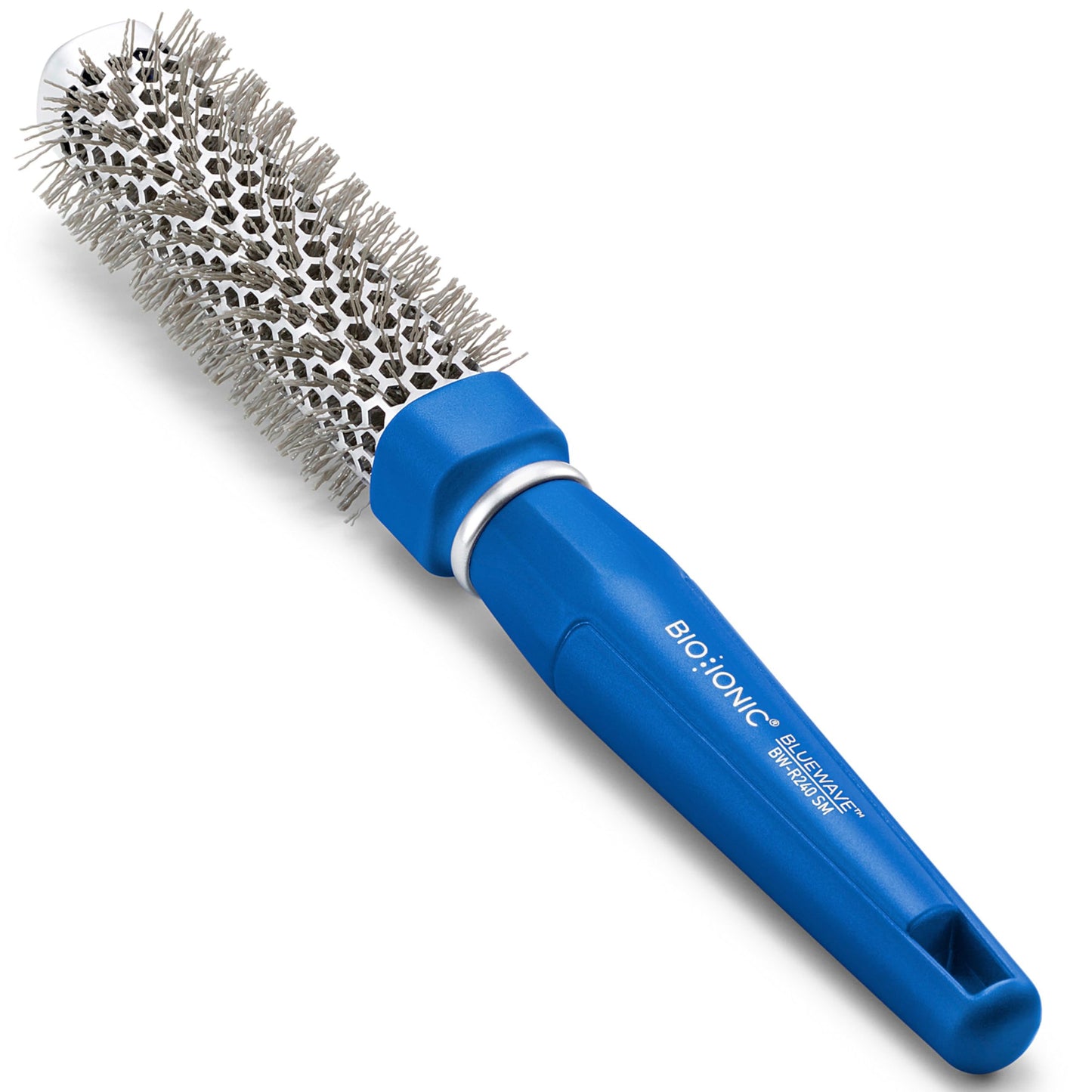 Bio Ionic BlueWave Conditioning Square-Round Brush – Create Volume & Smooth Hair Quickly, Crimped Bristles Add Root Tension, Styling Brush For Bouncy Blowouts, All Hair Types & Textures