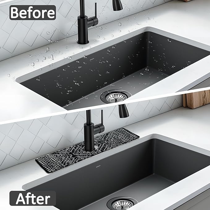 15" X 5.5" Kitchen Sink Splash Guard Faucet Mat Aztec Super Absorbent Fast