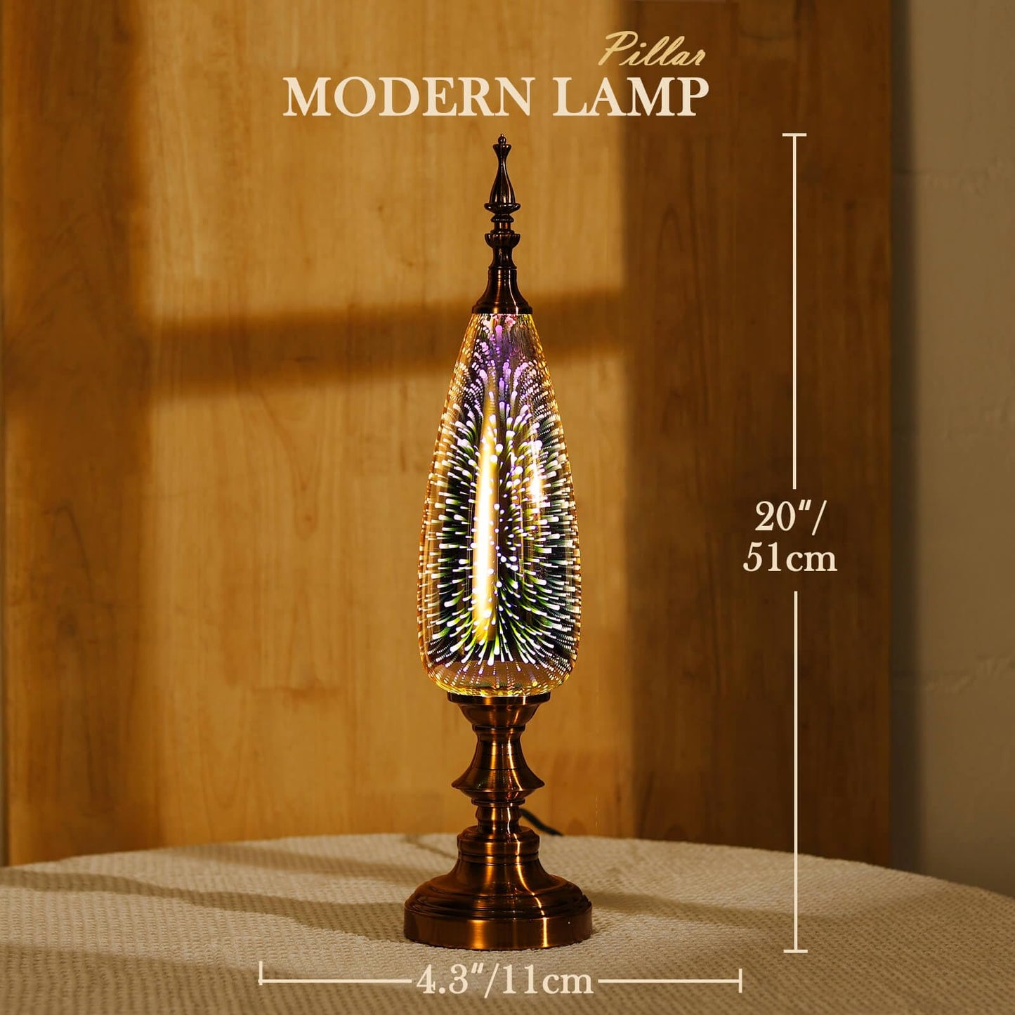 Porseme Table Lamp Decorative Turkish Arabian Desk Lamp with Handmade 3D Effect Glass and Bronze Base for Bedroom, Bedside, Living Room, Office