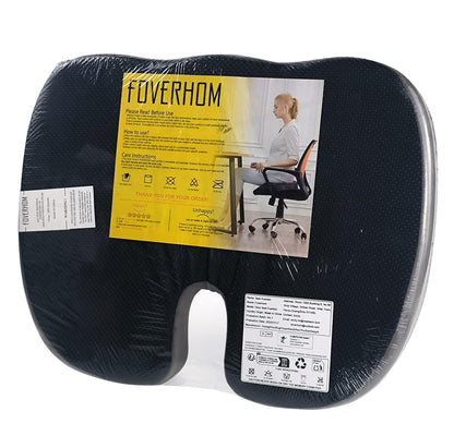 foverhom Gel Seat Cushion for Long Sitting,Office Chair Cushion for Tailbone Pain Relief,Non Slip Orthopedic 50 Density Slow Rebound Memory Foam Car Seat Cushion with Handle and Concealed Zipper