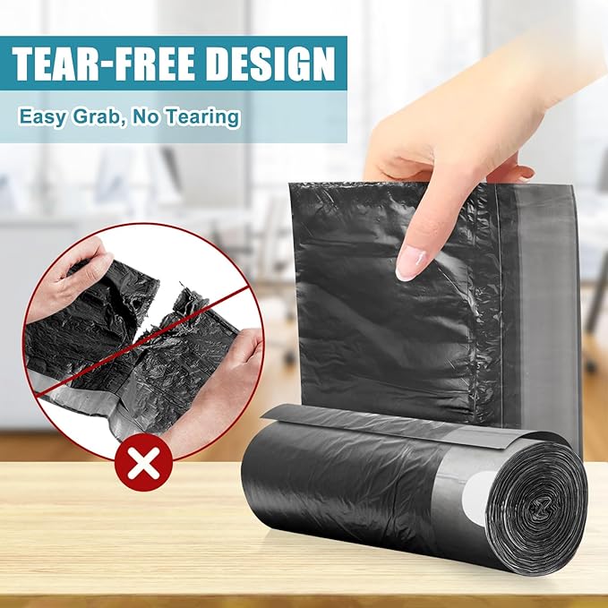 100 Count Small Trash Bags, JUKFITA 4 Gallon Trash Bags Drawstring