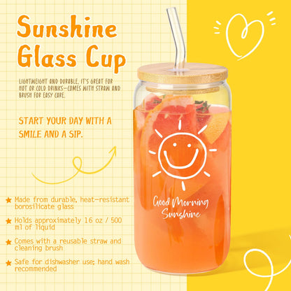 Gift Baskets for Women, 9pcs Unique Happy Birthday Gifts for Women, Best Inspirational Get Well Christmas Sunshine Sunflower Ideas Box for Her Sister Friend Friendship Mom - BRIGHTEN UP HER DAY!