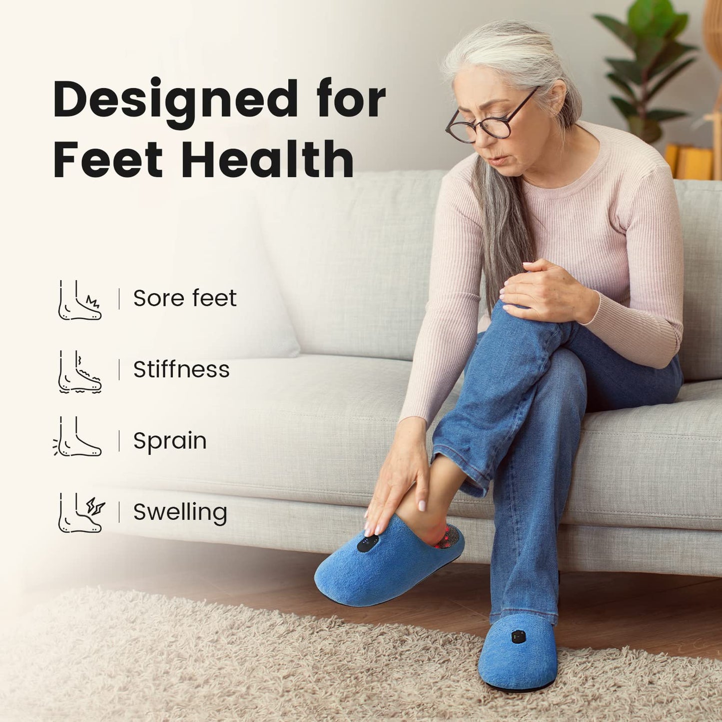 Scienlodic Rechargeable Red Light Therapy for Feet - Red and Blue Light Therapy Device at Home - 460nm & 660nm & 850nm with Pulse Mode for Feet Healthy- 2pcs
