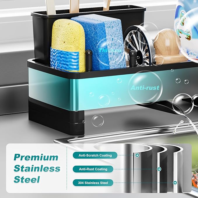 Ewaiira Stainless Steel Sink Caddy, Sponge Holder