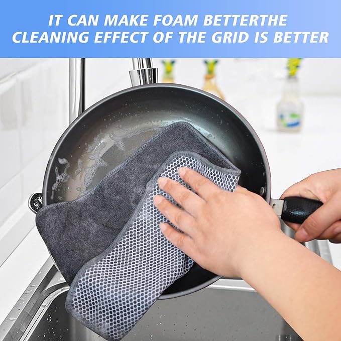 KinHwa Kitchen Washcloths for Dishes Absorbent Microfiber Dish Cloths Quick Dry