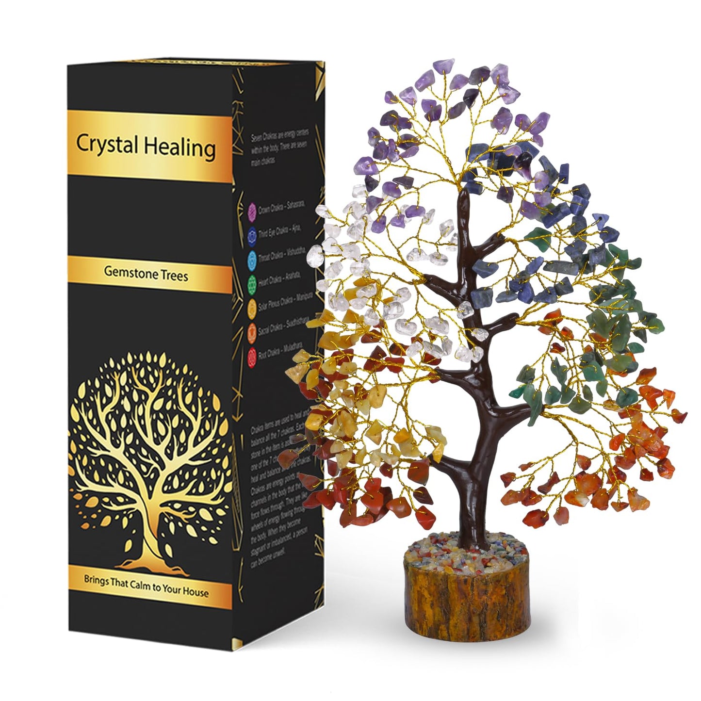 NARIBABU 7 Chakra Tree of Life, Crystal Tree, Crystals and Gemstones, Healing Crystals, Birthday Gifts for Women, Decorative Home Accessories, Living Room Decor, Spiritual Gifts for Women