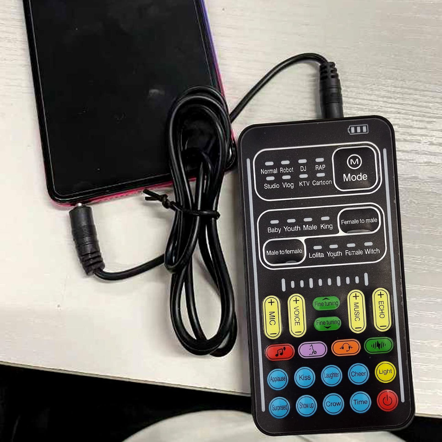 Portable Handheld Microphone Voice Changer with Sound Multifunctional Effects Machine Voice Disguiser Mini Device for Mobile Phone PC Laptops PS4 Xbox One Games