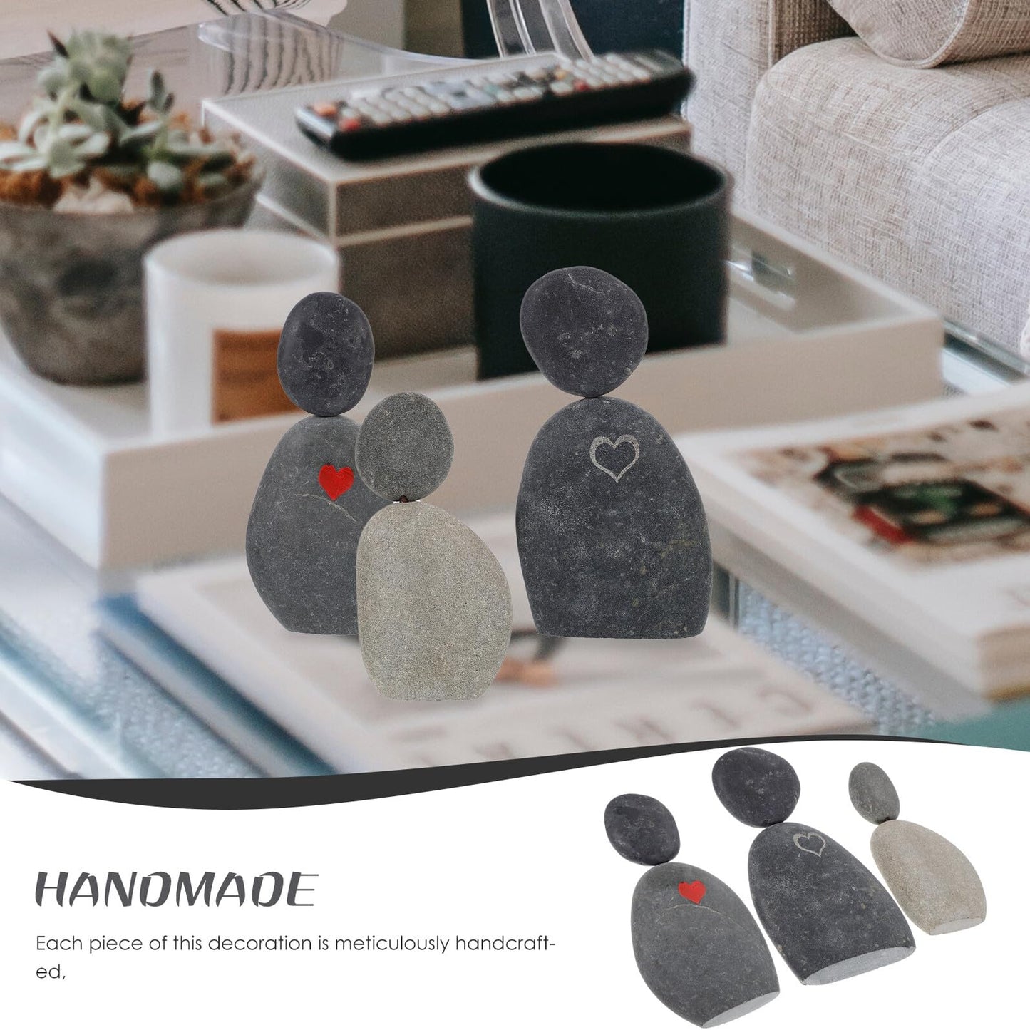 SHINYPASING Abstract Mineral Figurines Set of 3, Minimalist Household Shelf Decor Collectible Sculpture for Home Office Decoration