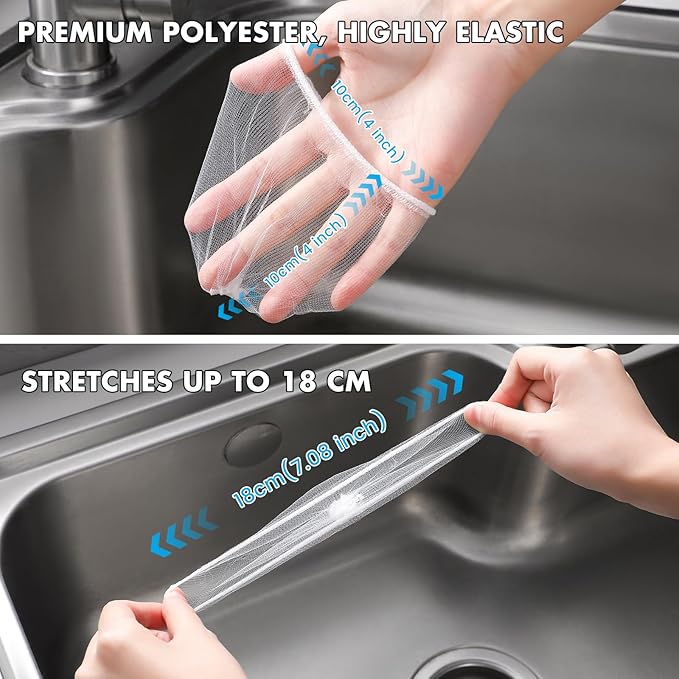 200 Pack Kitchen Sink Strainer Mesh Bag, Anti-Clogging Disposable Sink Drain