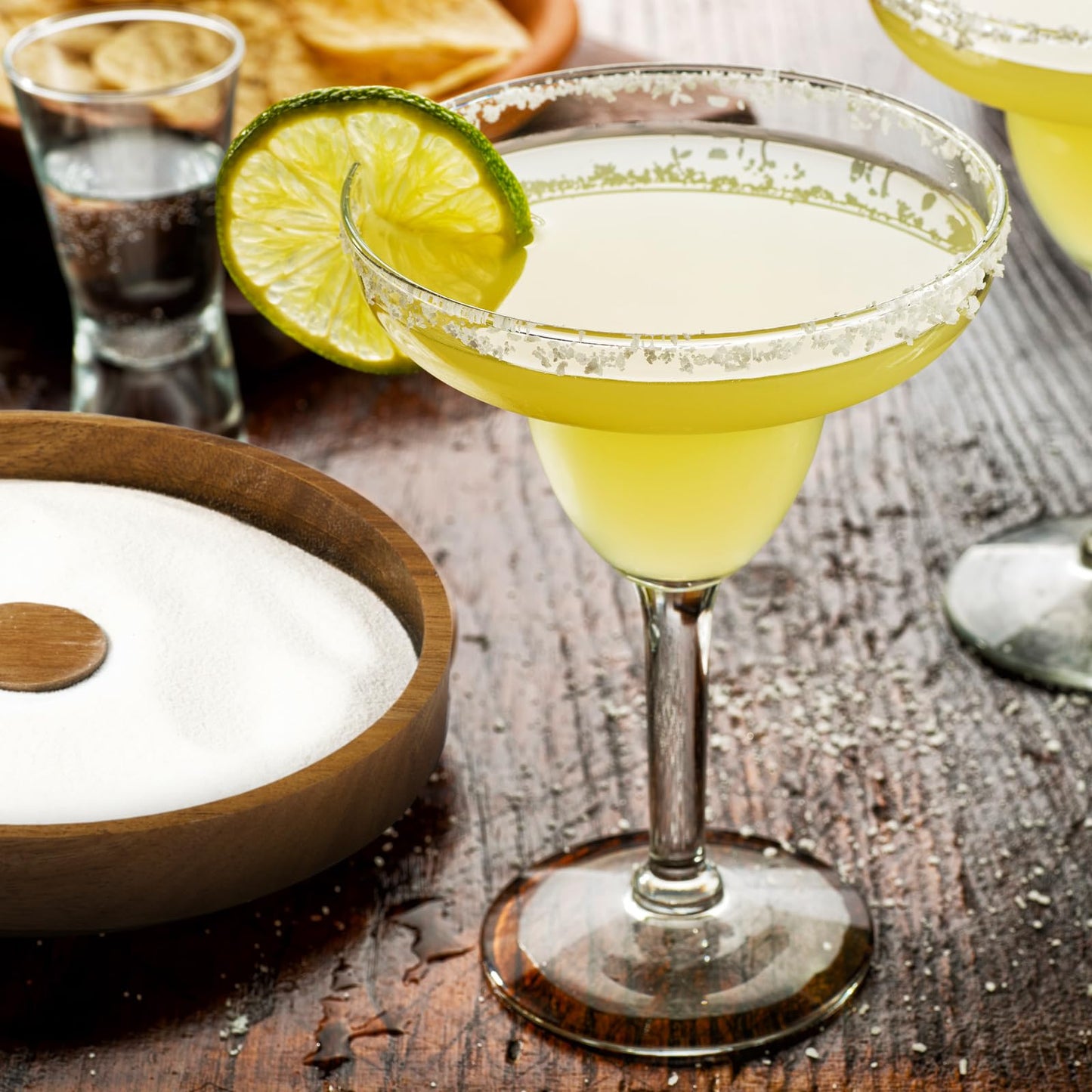 Domensi 2 Sets 3-Tier Acacia Wood Bar Glass Rimmer, 5.6" Margarita Salt Rimmer Set Salt and Sugar Tray for Cocktails Tequila Home Bartender Bar Accessories(Acacia Wood)