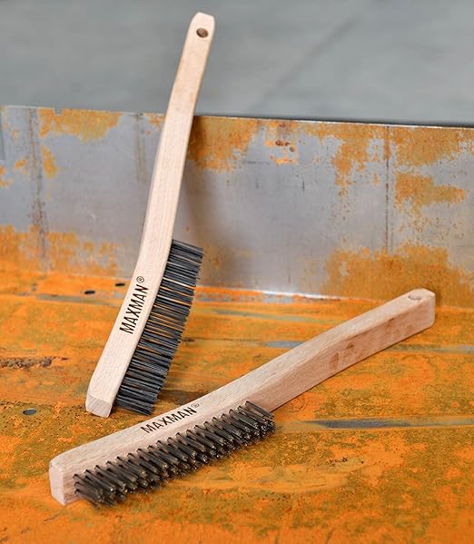 MAXMAN Wire Brush, Heavy Duty Carbon Steel and Stainless Steel Wire Brushes
