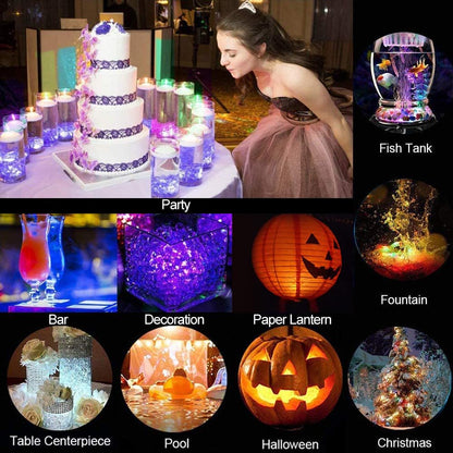 Halloween Pumpkin Lights with Remote, Submersible Pool Light for Party Events, Waterproof LED Tea Lights for Vase Fishtank Pond Wedding Christmas Decoration (Colourful, 10-Pack)