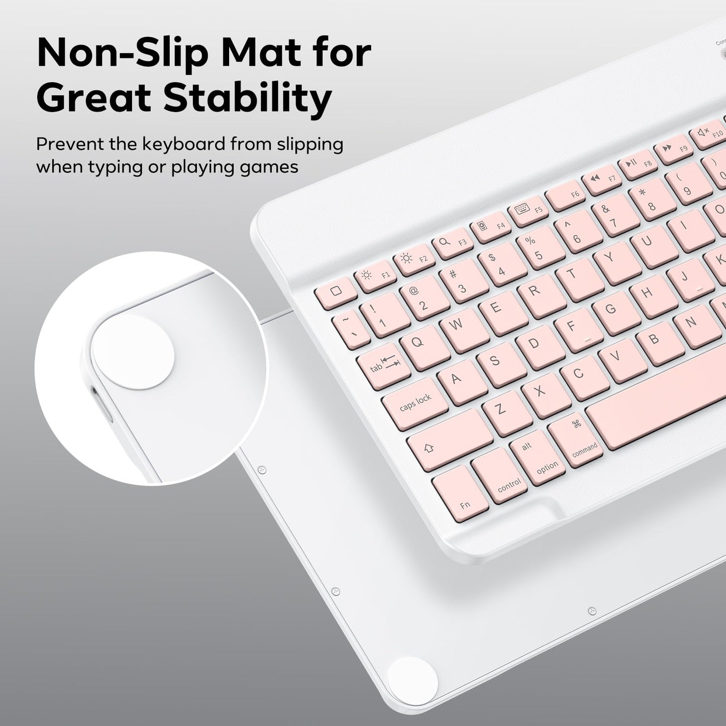 OMOTON Bluetooth Keyboard, Backlight Wireless Rechargeable Keyboard for iPad, iPad Pro, iPad mini, iPad Air with Illuminated LED (White)