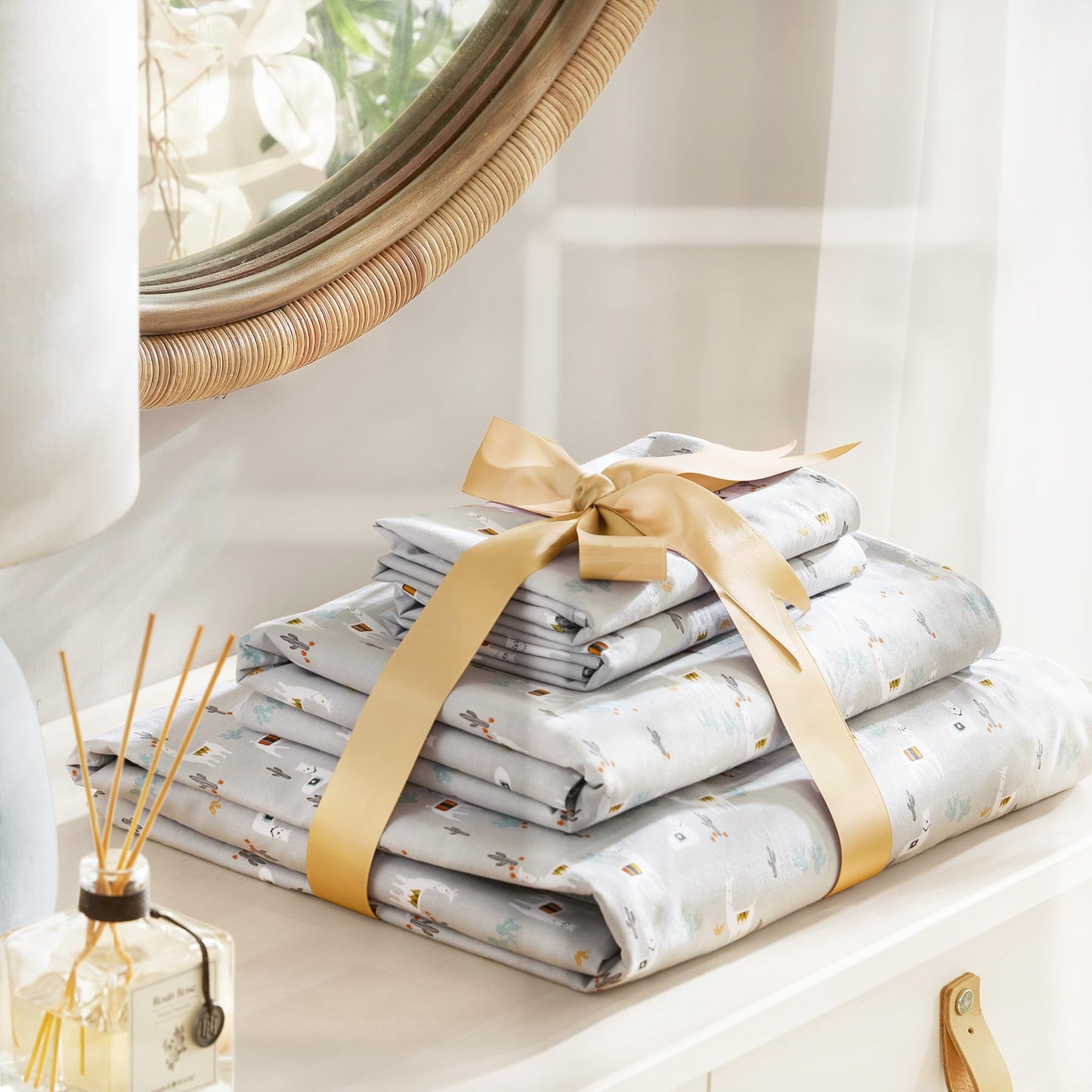 Comfort Spaces 100% Cotton Sheet Set Breathable, Lightweight, Soft with 14" Elastic Pocket Fits up to 16" Mattress, All Season Cozy Bedding, Matching Pillow Case, King Lama Multi 4 Piece