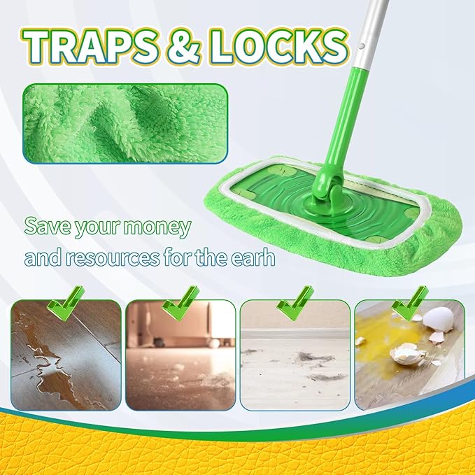 Reusable 100% Coral Fleece Mop Pads Compatible