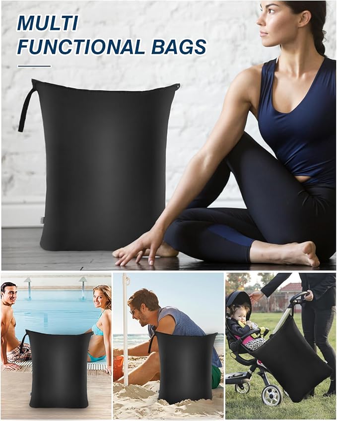 OTraki 2Pcs Large Laundry Bags 24x32 inch Wet Dry Bag Reusable Waterproof Bag