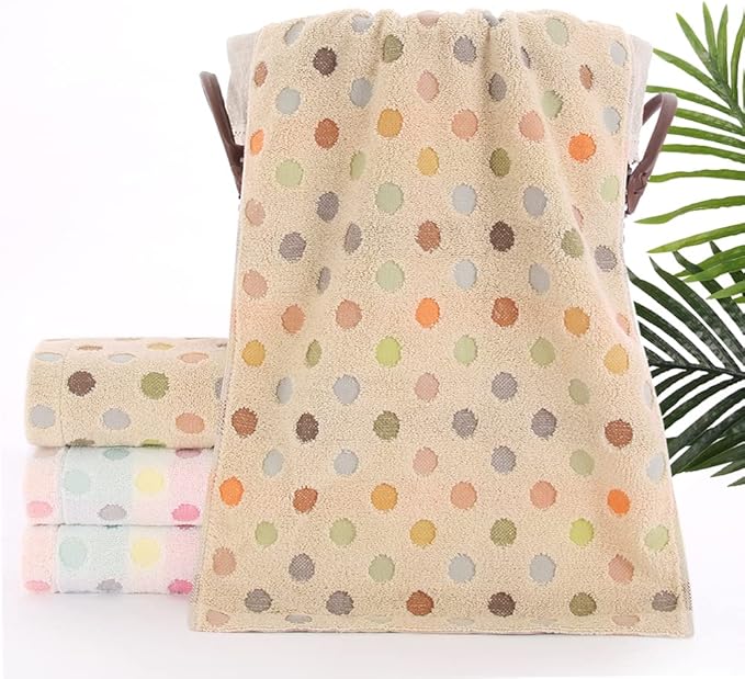 Pidada Hand Towels Set of 4 Colorful Polka Dot Pattern 100% Cotton Soft