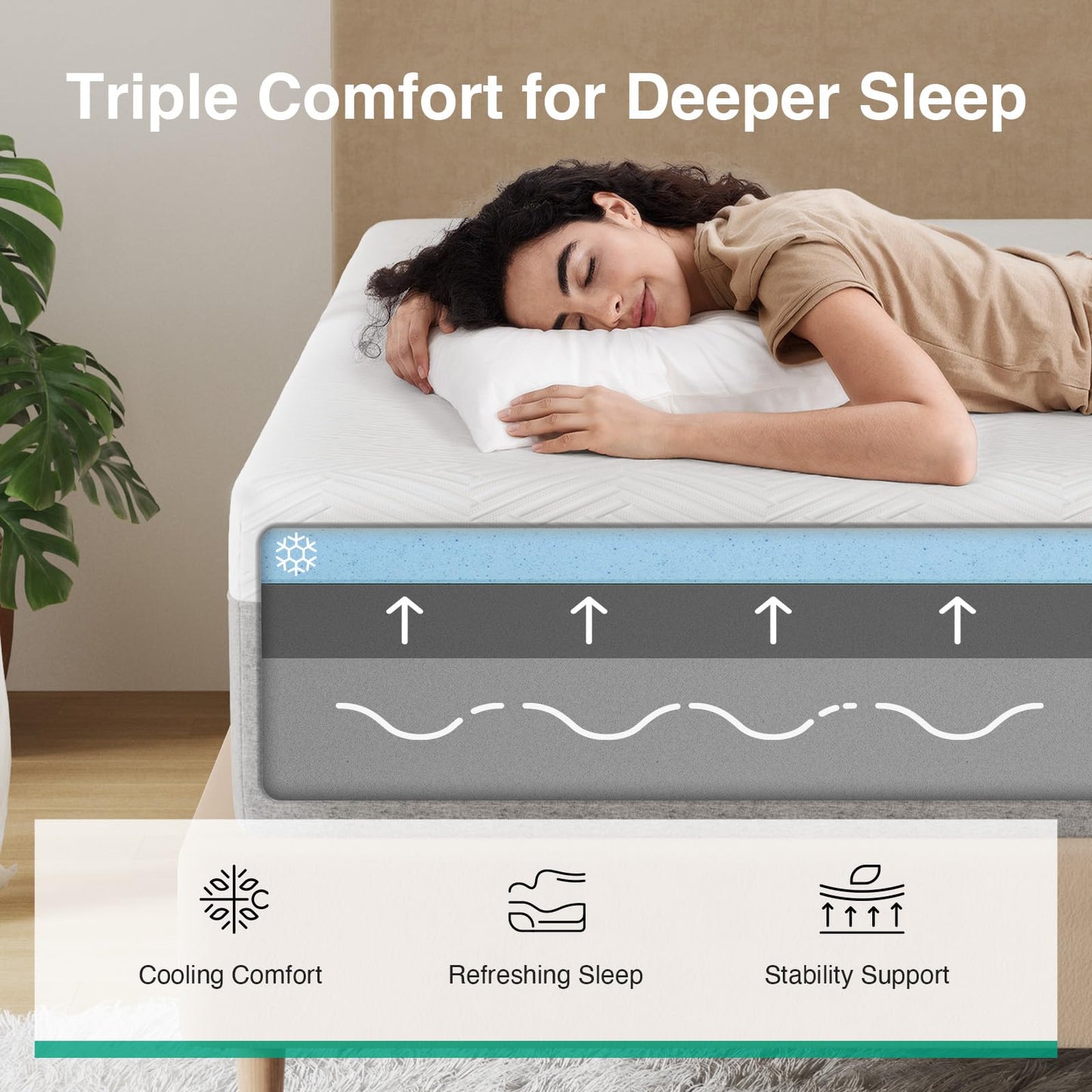 Novilla King Size Mattress, 12 Inch Gel Memory Foam King Mattress for Cool Night & Pressure Relief, Medium Plush Feel with Motion Isolating, Bliss