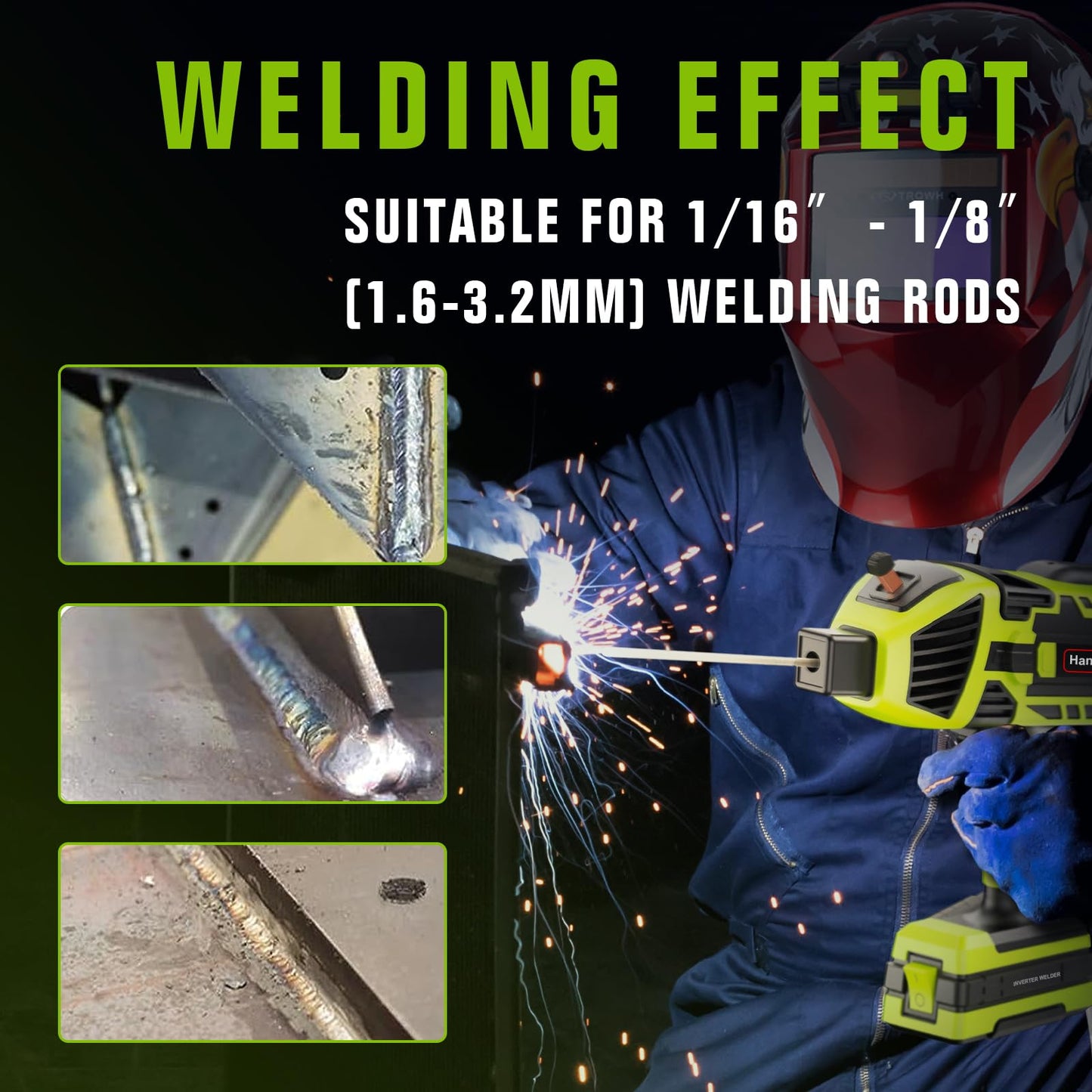 TRQWH Portable Welder Machine 110V ARC Handheld Welder & Auto Darkening Welding Helmet