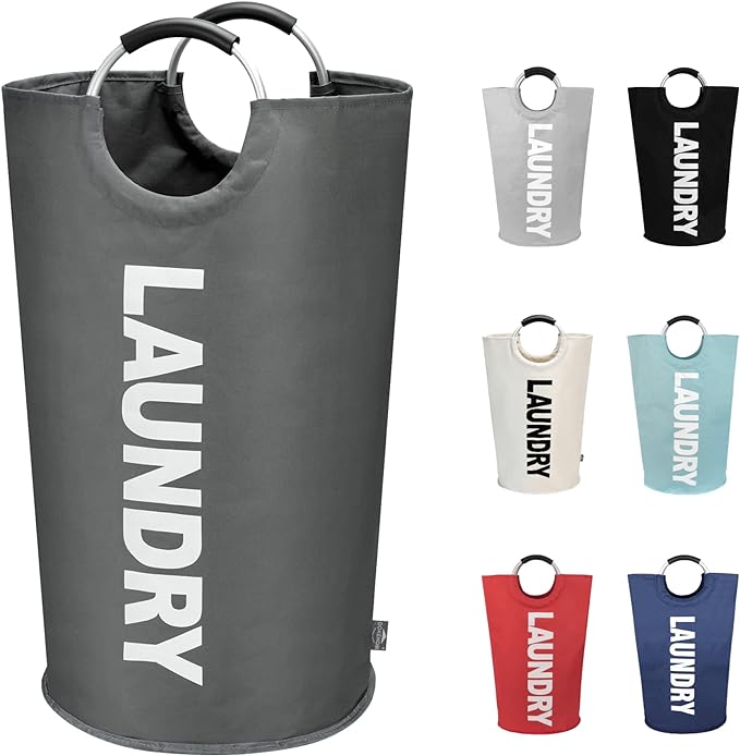 DOKEHOM 90L Large Laundry Basket, Collapsible Laundry Bag, Freestanding Tall