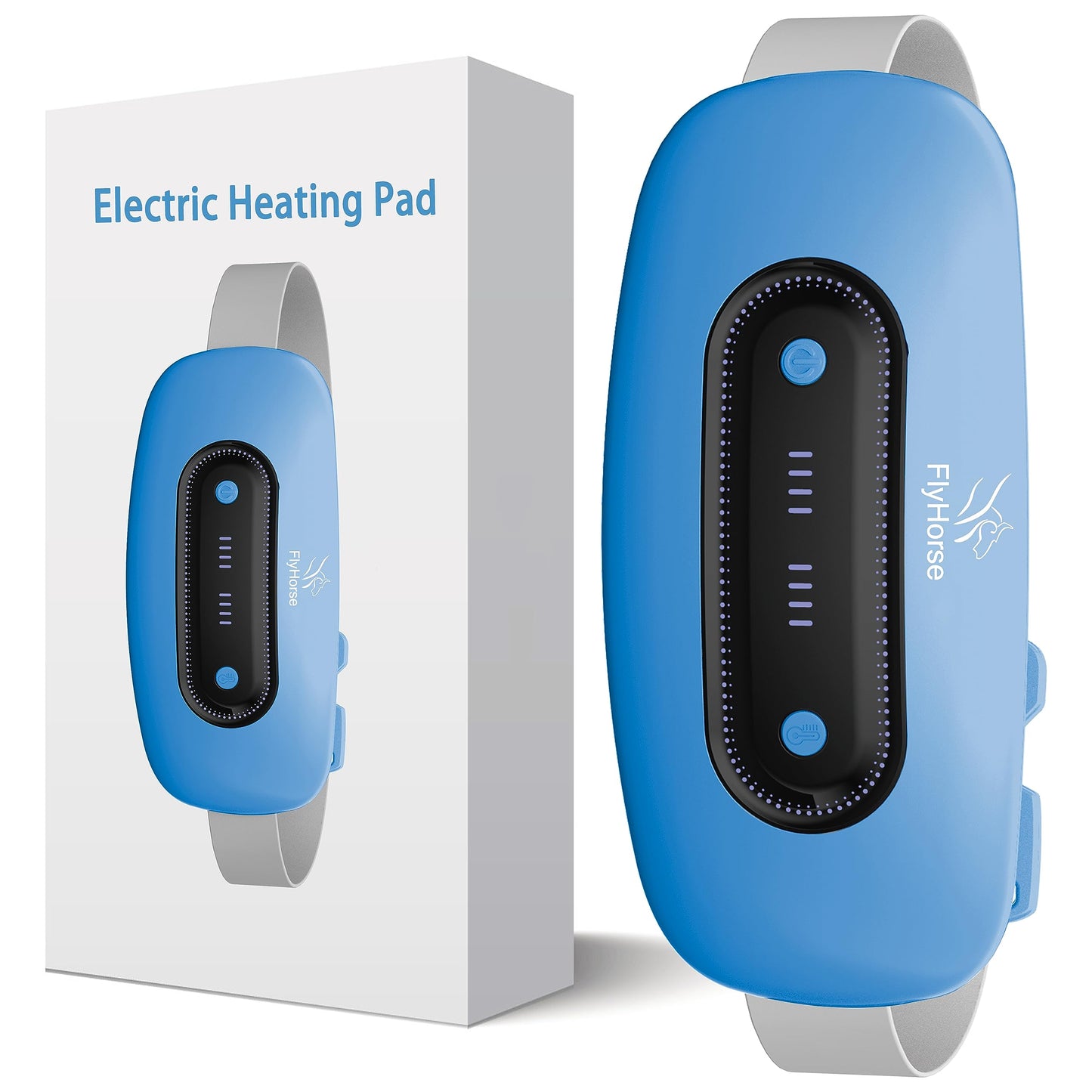 Electric Heating Pad, Portable Cordless Menstrual Heating Pad with 4 Heat Levels and 4 Massage Modes, Fast Large Heating Belly Wrap Belt for Cramps, Back Pain Relief Gifts for Women Girls Her(Black)