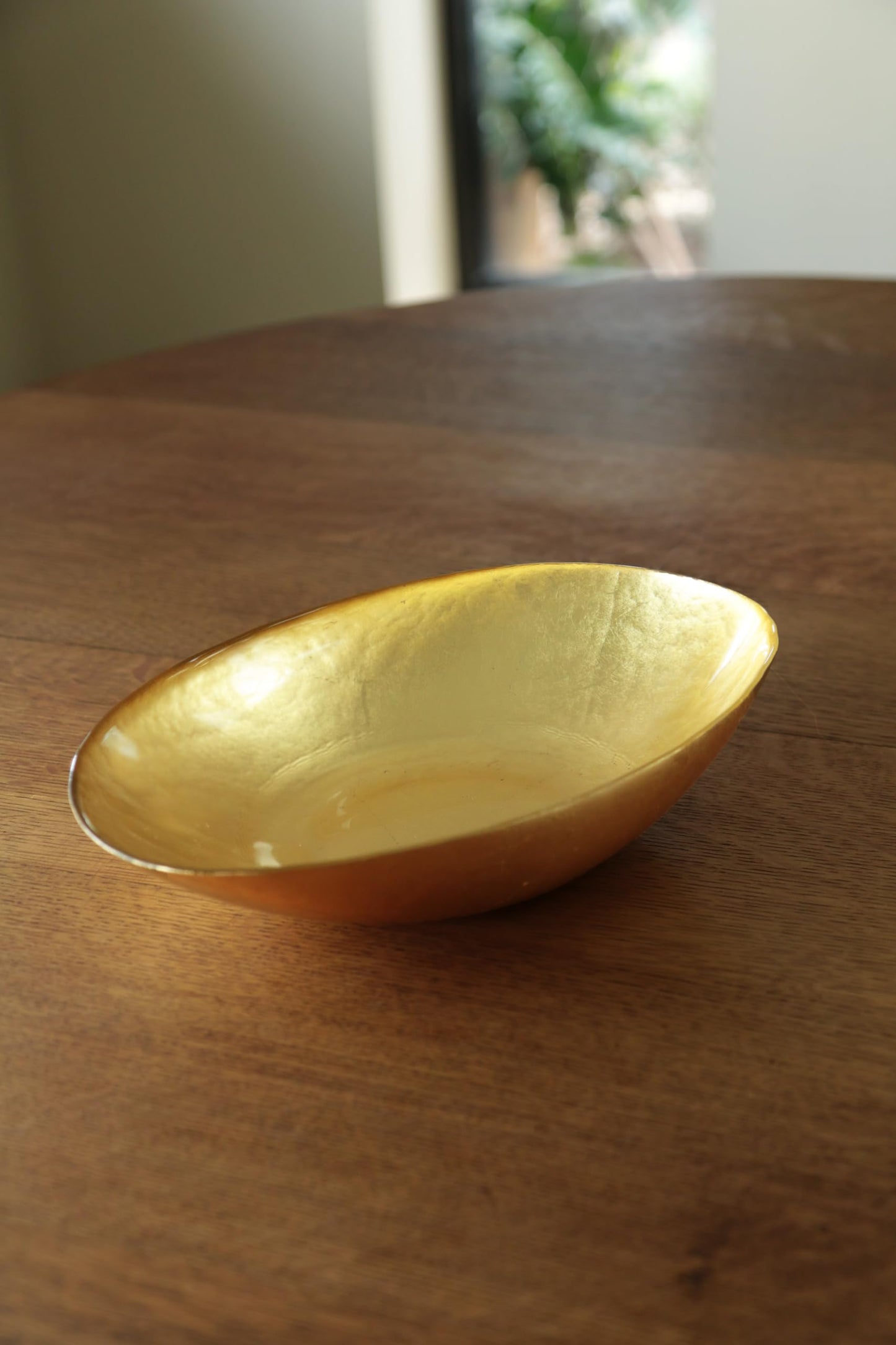 Beatriz Ball GLASS New Orleans Medium Oval Foil Leafing Bowl (Gold)