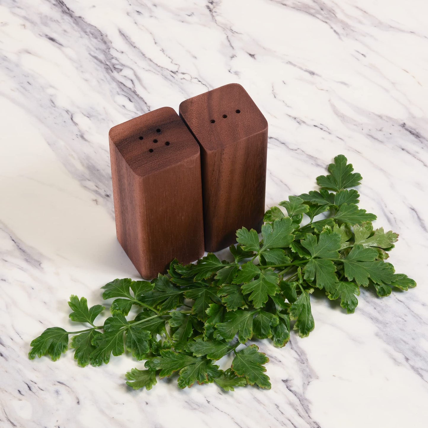 Kalmar Home Acacia Wood 4 Inch Salt & Pepper Shakers