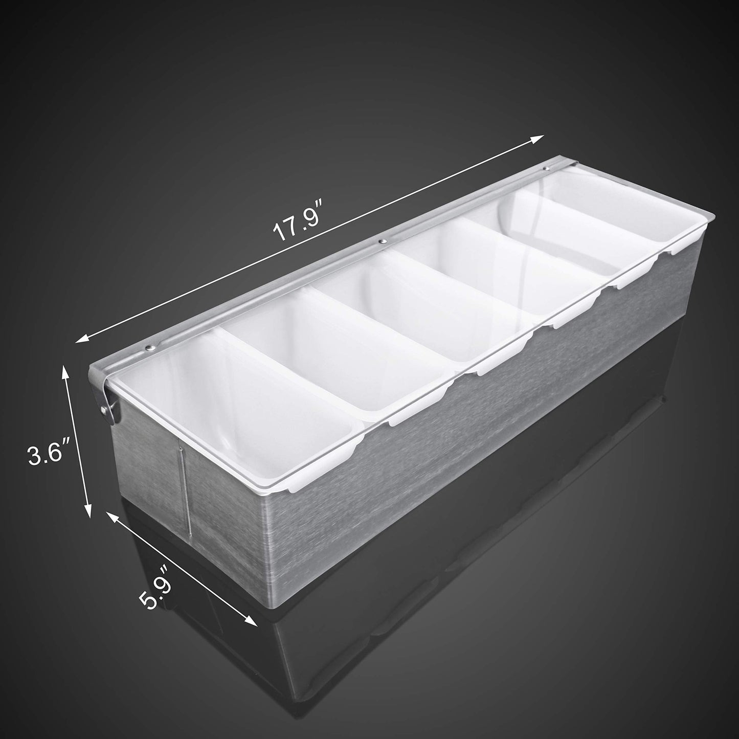 New Star Foodservice 48049 Stainless Steel Condiment Dispenser with 6 Compartments