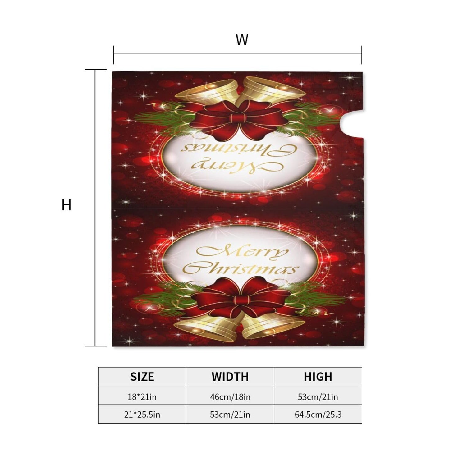Christmas Mailbox Covers Merry Christmas Bell Snowflake Magnetic Letter Post Box Cover Standard Size 25.5 x 21 Inch Garden Yard Home Decorative