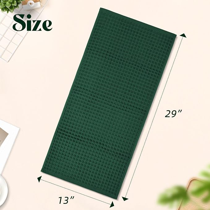 Jacquotha Waffle Hand Towels Set of 2 – Cotton, Quick Dry, Lint Free, 13” x 29”