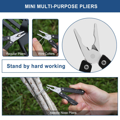 NexTool Mini Multitool - 9 in 1 Keychain Multitool with Needle Nose Pliers, Scissors, SIM Extractor and Screwdrivers for Travel, EDC, TSA Approved