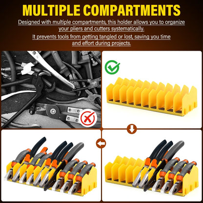 Plier Pro No-Slip Plier Organizer,2 Pcs Pliers Rack with Rubber Base,Holds 10-Tools of Any Size,Durable & Long-Lasting Tool Storage Box Rack for Pliers,Cutters,Other Small Tools